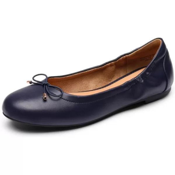 imageDREAM PAIRS Womens Ballet Comfortable Flats Dress Round Toe Foldable Soft Casual Slip On Work Flat Shoes with BowknotNavy