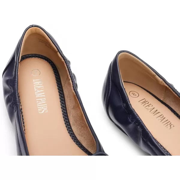 imageDREAM PAIRS Womens Ballet Comfortable Flats Dress Round Toe Foldable Soft Casual Slip On Work Flat Shoes with BowknotNavy