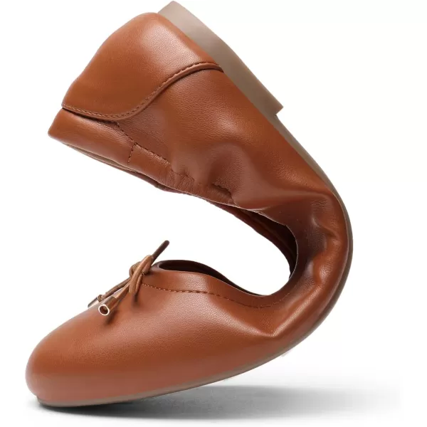 imageDREAM PAIRS Womens Ballet Comfortable Flats Dress Round Toe Foldable Soft Casual Slip On Work Flat Shoes with BowknotTan