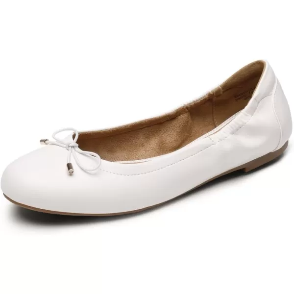 imageDREAM PAIRS Womens Ballet Comfortable Flats Dress Round Toe Foldable Soft Casual Slip On Work Flat Shoes with BowknotWhite