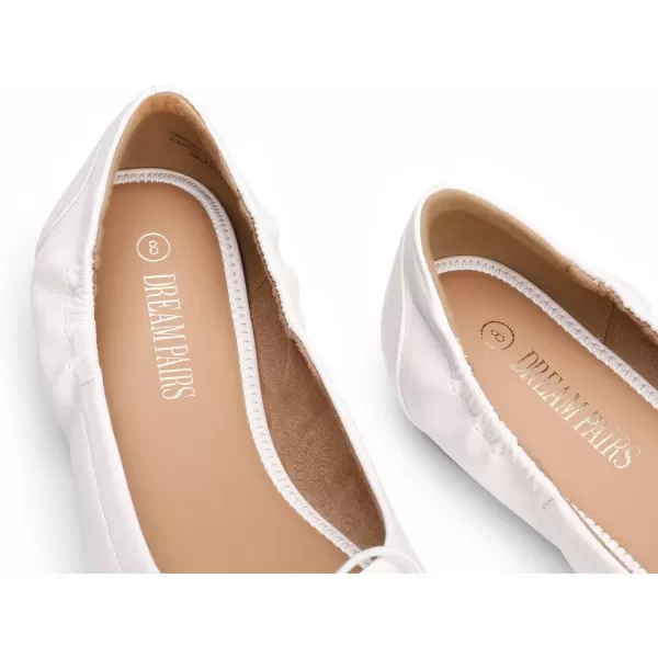 imageDREAM PAIRS Womens Ballet Comfortable Flats Dress Round Toe Foldable Soft Casual Slip On Work Flat Shoes with BowknotWhite
