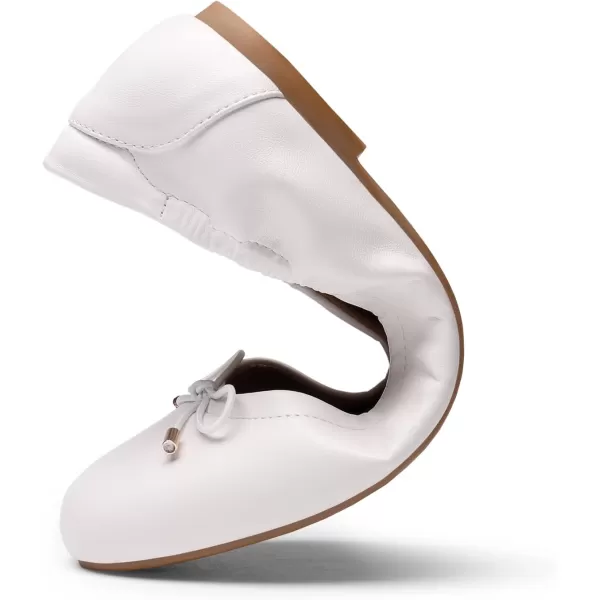 imageDREAM PAIRS Womens Ballet Comfortable Flats Dress Round Toe Foldable Soft Casual Slip On Work Flat Shoes with BowknotWhite