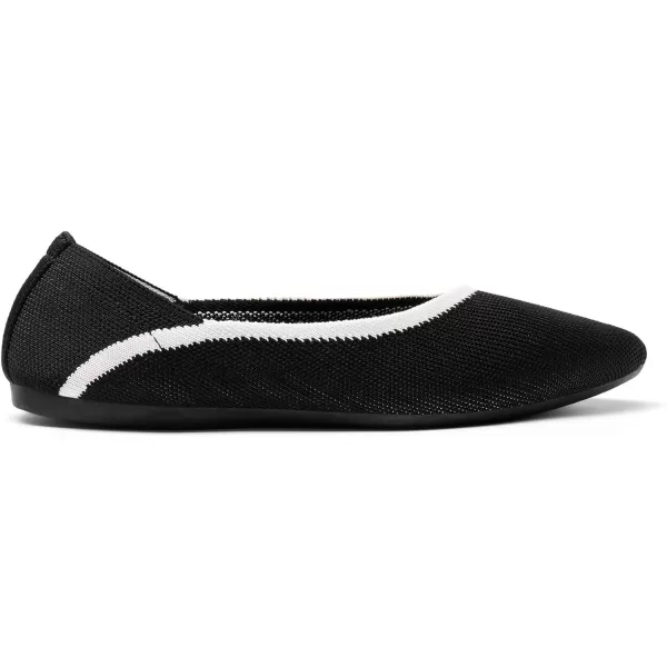 imageDREAM PAIRS Womens Ballet Dressy Flats Comfortable Pointed Toe Knit Flat Shoes Slip On Foldable Soft Casual Work Office FlatsBlack