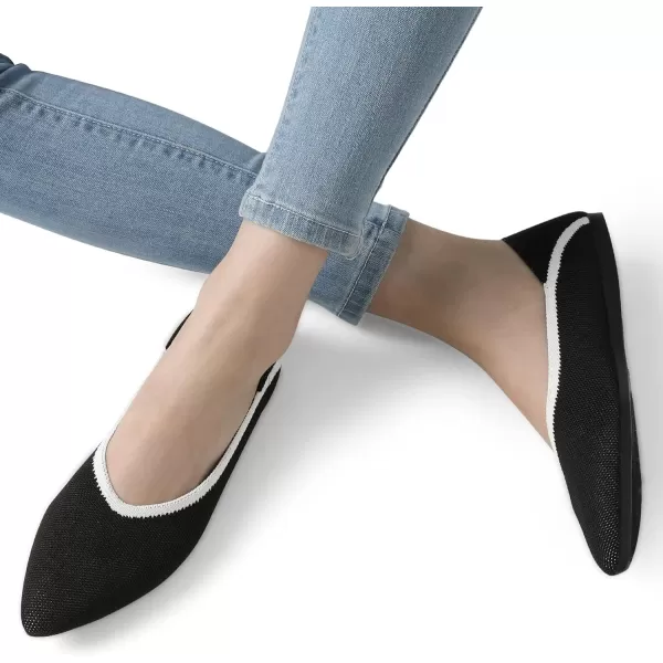 imageDREAM PAIRS Womens Ballet Dressy Flats Comfortable Pointed Toe Knit Flat Shoes Slip On Foldable Soft Casual Work Office FlatsBlack