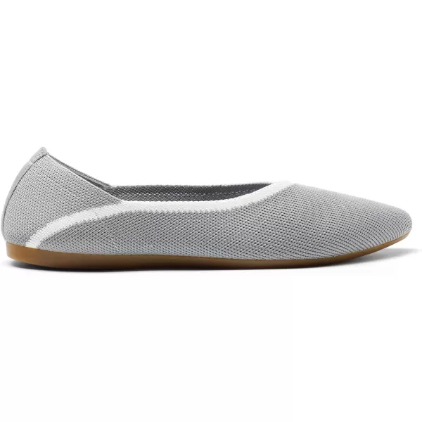 imageDREAM PAIRS Womens Ballet Dressy Flats Comfortable Pointed Toe Knit Flat Shoes Slip On Foldable Soft Casual Work Office FlatsGrey