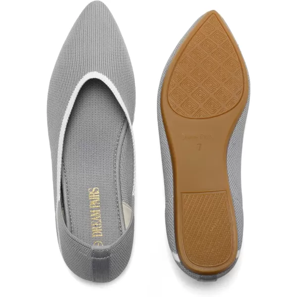 imageDREAM PAIRS Womens Ballet Dressy Flats Comfortable Pointed Toe Knit Flat Shoes Slip On Foldable Soft Casual Work Office FlatsGrey