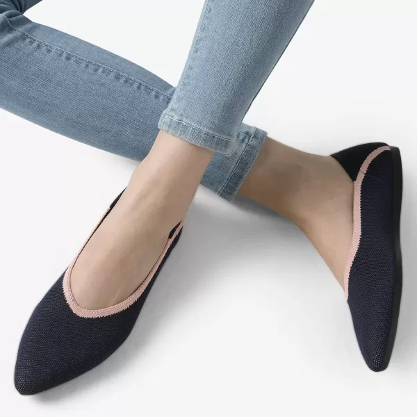imageDREAM PAIRS Womens Ballet Dressy Flats Comfortable Pointed Toe Knit Flat Shoes Slip On Foldable Soft Casual Work Office FlatsNavy