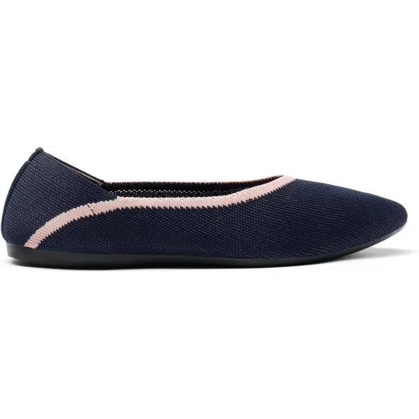 imageDREAM PAIRS Womens Ballet Dressy Flats Comfortable Pointed Toe Knit Flat Shoes Slip On Foldable Soft Casual Work Office FlatsNavy