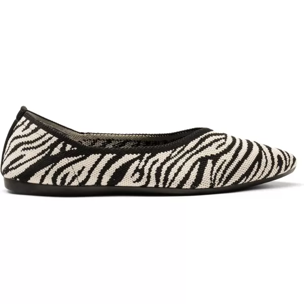 imageDREAM PAIRS Womens Ballet Dressy Flats Comfortable Pointed Toe Knit Flat Shoes Slip On Foldable Soft Casual Work Office FlatsZebra