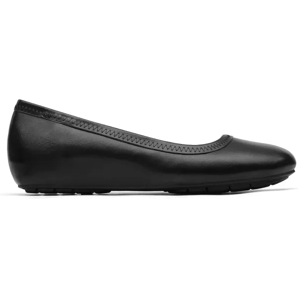 imageDREAM PAIRS Womens Ballet Flats Comfortable Dressy Work Low Wedge Arch Support Flats ShoesBlackPu