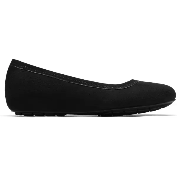 imageDREAM PAIRS Womens Ballet Flats Comfortable Dressy Work Low Wedge Arch Support Flats ShoesBlackSuede