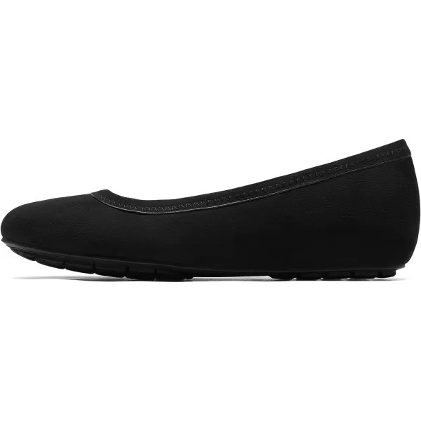 imageDREAM PAIRS Womens Ballet Flats Comfortable Dressy Work Low Wedge Arch Support Flats ShoesBlackSuede