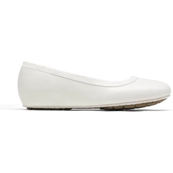 imageDREAM PAIRS Womens Ballet Flats Comfortable Dressy Work Low Wedge Arch Support Flats ShoesWhitePu
