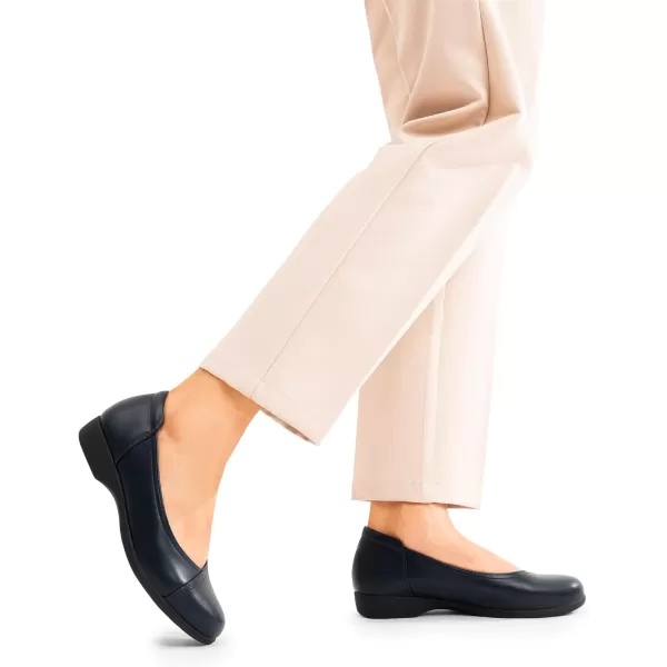 imageDREAM PAIRS Womens Ballet Flats Comfortable Slip On Business Office Dress Shoes for Women Dressy and Work with 3D Molded InsoleNavy