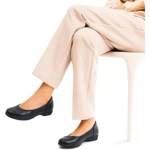 imageDREAM PAIRS Womens Ballet Flats Comfortable Slip On Business Office Dress Shoes for Women Dressy and Work with 3D Molded InsoleNavy