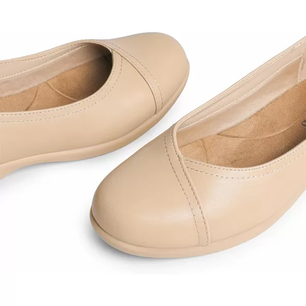 imageDREAM PAIRS Womens Ballet Flats Comfortable Slip On Business Office Dress Shoes for Women Dressy and Work with 3D Molded InsoleNude