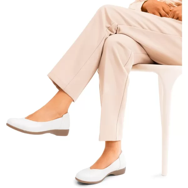 imageDREAM PAIRS Womens Ballet Flats Comfortable Slip On Business Office Dress Shoes for Women Dressy and Work with 3D Molded InsoleWhite