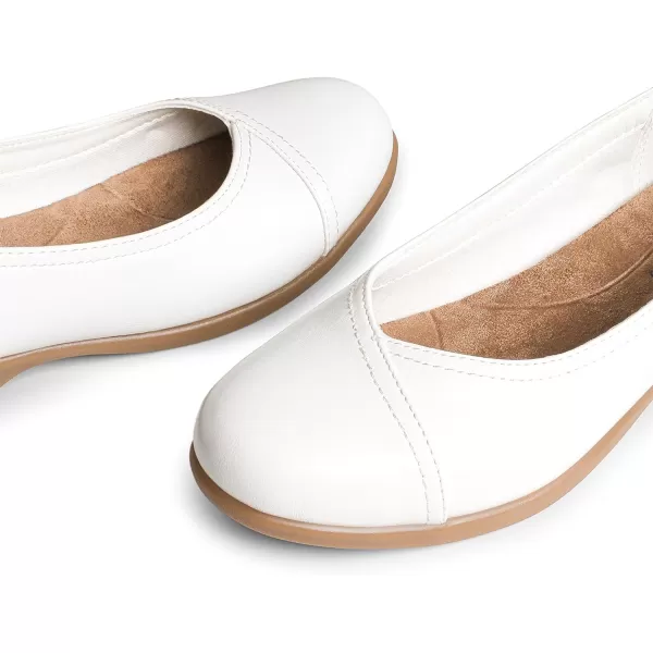 imageDREAM PAIRS Womens Ballet Flats Comfortable Slip On Business Office Dress Shoes for Women Dressy and Work with 3D Molded InsoleWhite