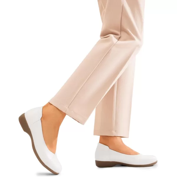 imageDREAM PAIRS Womens Ballet Flats Comfortable Slip On Business Office Dress Shoes for Women Dressy and Work with 3D Molded InsoleWhite