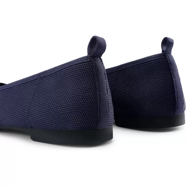 imageDREAM PAIRS Womens Ballet Flats with Arch Support Square Toe Knit Flat Shoes for Women Dressy Casual Work Comfortable Slipon Washable Walking Shoes with Flexible OutsoleNavy