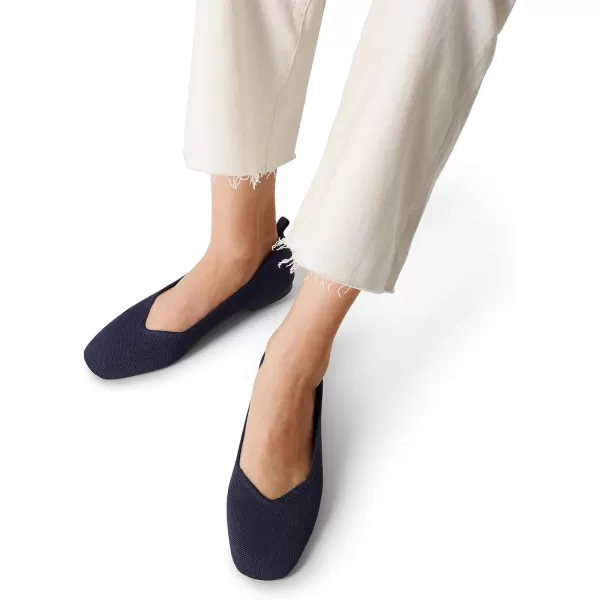 imageDREAM PAIRS Womens Ballet Flats with Arch Support Square Toe Knit Flat Shoes for Women Dressy Casual Work Comfortable Slipon Washable Walking Shoes with Flexible OutsoleNavy