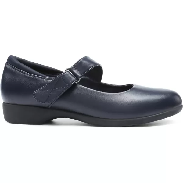 imageDREAM PAIRS Womens Ballet Mary Jane Flats Comfortable Business Office Dress Shoes for Women Dressy and Work with Ankle StrapNavy