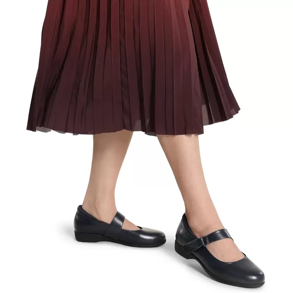 imageDREAM PAIRS Womens Ballet Mary Jane Flats Comfortable Business Office Dress Shoes for Women Dressy and Work with Ankle StrapNavy
