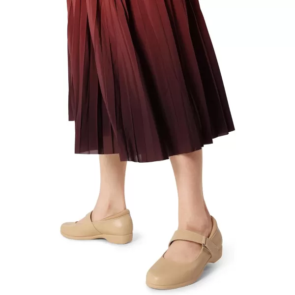 imageDREAM PAIRS Womens Ballet Mary Jane Flats Comfortable Business Office Dress Shoes for Women Dressy and Work with Ankle StrapNude