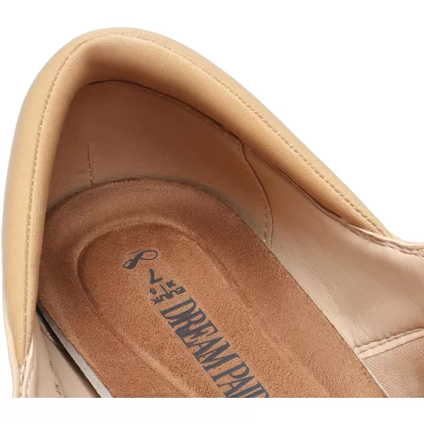 imageDREAM PAIRS Womens Ballet Mary Jane Flats Comfortable Business Office Dress Shoes for Women Dressy and Work with Ankle StrapNude