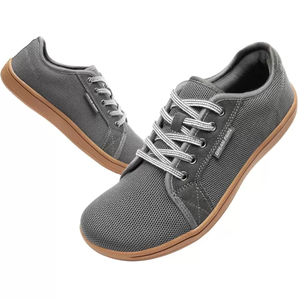 imageDREAM PAIRS Womens Barefoot Walking Wide Toe Box Zero Drop Non Slip Breathable Comfortable Lightweight Walking ShoesGreyBrown