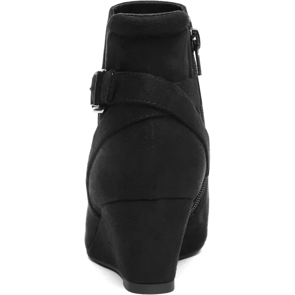 imageDREAM PAIRS Womens Black Ankle Booties Wedge Heels BootsBlack