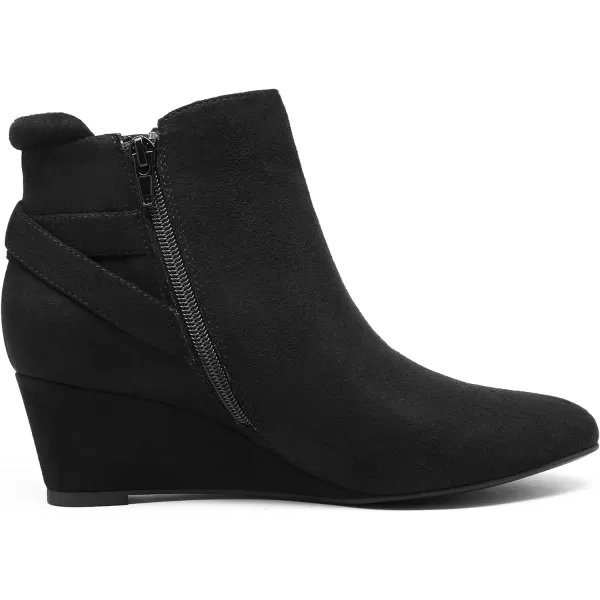 imageDREAM PAIRS Womens Black Ankle Booties Wedge Heels BootsBlack