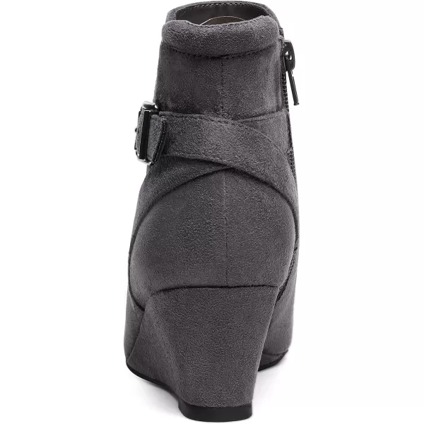 imageDREAM PAIRS Womens Black Ankle Booties Wedge Heels BootsGrey
