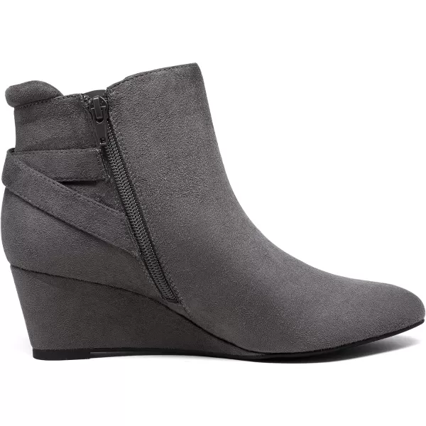 imageDREAM PAIRS Womens Black Ankle Booties Wedge Heels BootsGrey
