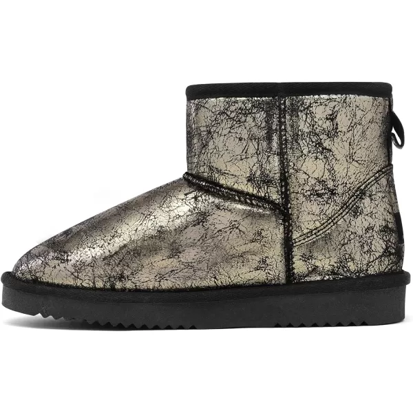 imageDREAM PAIRS Womens Black Brown Tan Grey Winter Snow Boots Classic Faux Fur Lined Slip On Ankle BootsBlackMetal