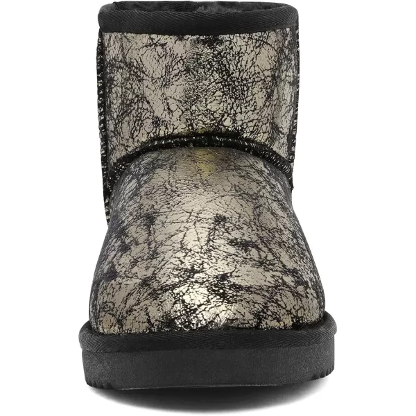 imageDREAM PAIRS Womens Black Brown Tan Grey Winter Snow Boots Classic Faux Fur Lined Slip On Ankle BootsBlackMetal