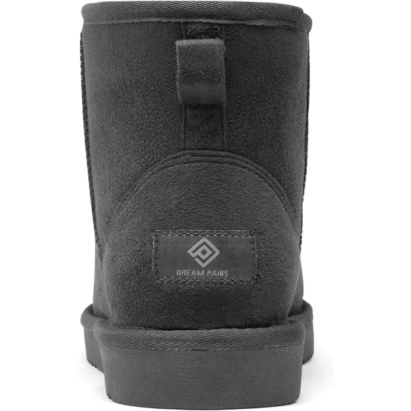imageDREAM PAIRS Womens Black Brown Tan Grey Winter Snow Boots Classic Faux Fur Lined Slip On Ankle BootsGrey