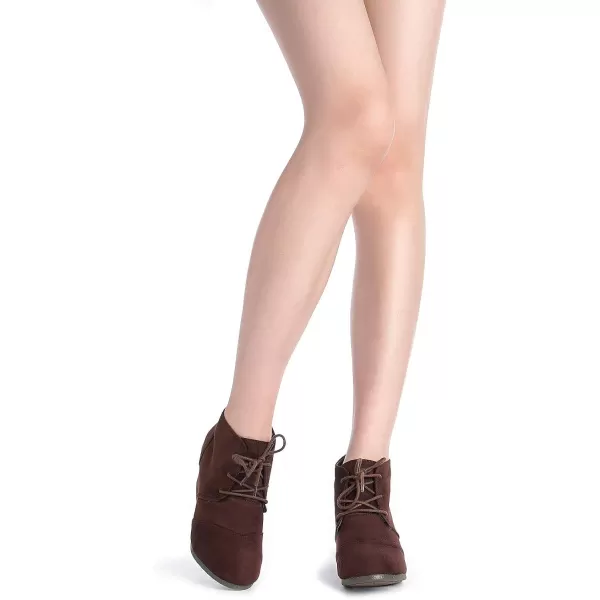 imageDREAM PAIRS Womens Casual Fashion Lace Up Low Wedge Heel Booties ShoeTomsonbrown