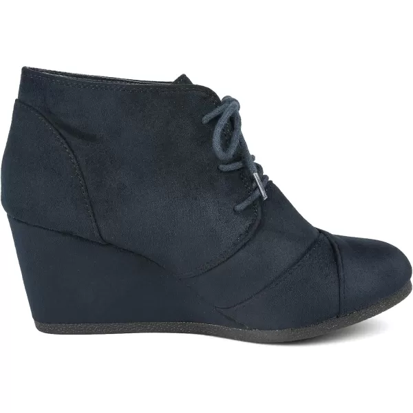 imageDREAM PAIRS Womens Casual Fashion Lace Up Low Wedge Heel Booties ShoeTomsonnavy