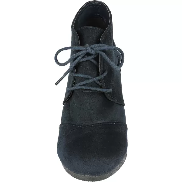 imageDREAM PAIRS Womens Casual Fashion Lace Up Low Wedge Heel Booties ShoeTomsonnavy