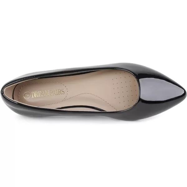 imageDREAM PAIRS Womens Casual Pointed Toe Ballet Comfort Soft Slip On Flats ShoesBlackPat