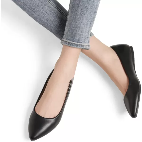 imageDREAM PAIRS Womens Casual Pointed Toe Ballet Comfort Soft Slip On Flats ShoesBlackPu