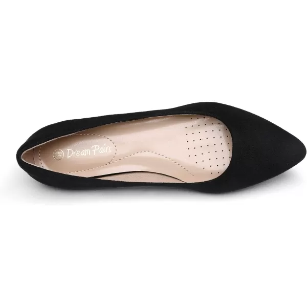 imageDREAM PAIRS Womens Casual Pointed Toe Ballet Comfort Soft Slip On Flats ShoesBlackSuede