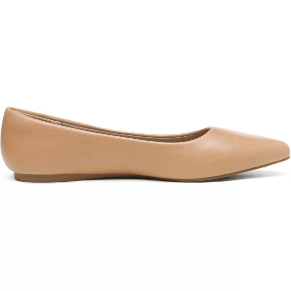 imageDREAM PAIRS Womens Casual Pointed Toe Ballet Comfort Soft Slip On Flats ShoesNude Pu