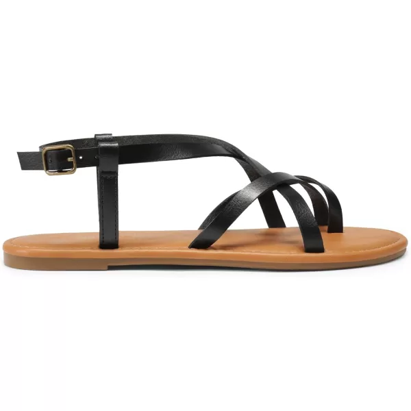 imageDREAM PAIRS Womens Casual Strappy Sandal Comfortable Strap Summer Thong SandalsBlack