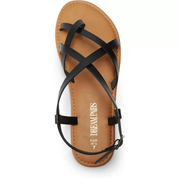 imageDREAM PAIRS Womens Casual Strappy Sandal Comfortable Strap Summer Thong SandalsBlack
