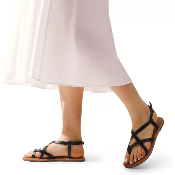 imageDREAM PAIRS Womens Casual Strappy Sandal Comfortable Strap Summer Thong SandalsBlack