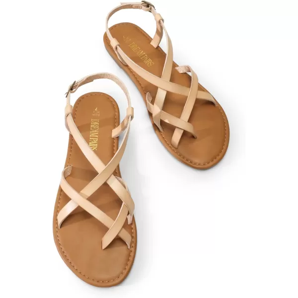 imageDREAM PAIRS Womens Casual Strappy Sandal Comfortable Strap Summer Thong SandalsNude