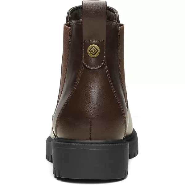 imageDREAM PAIRS Womens Chelsea Ankle Booties ShoesBrownPu
