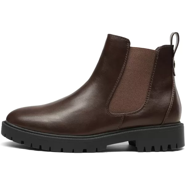 imageDREAM PAIRS Womens Chelsea Ankle Booties ShoesBrownPu